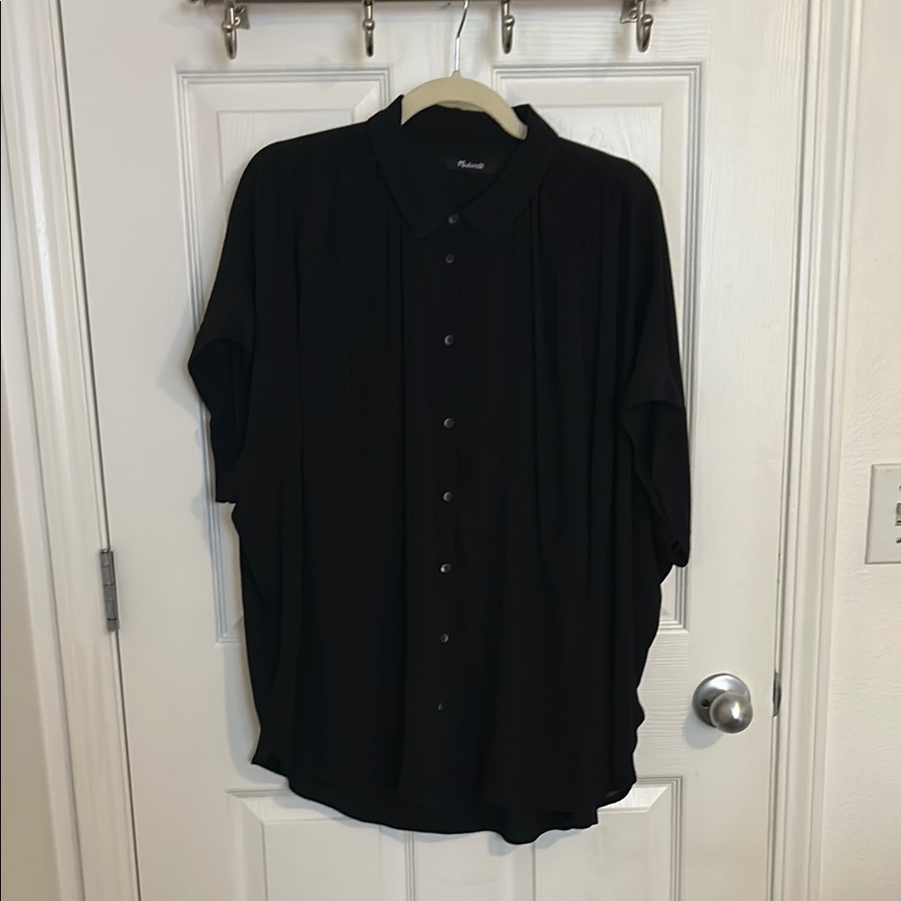 Madewell Black Button Down Shirt Relaxed Fit